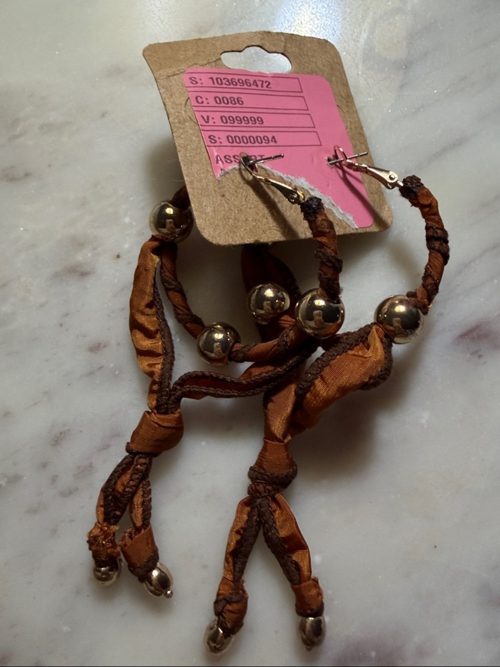 NWT Free People Lingering Love Hoops in Gold and Chocolate Colorway - Picture 5 of 5